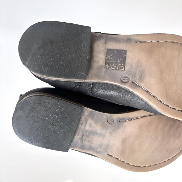 Diba Eli Genuine Black Leather Combat Black Ankle Booties - sz 8 - Picture 10 of 12